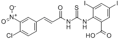 Benzoic acid,2-[[[[3-(4-chloro-3-nitrophenyl)-1-oxo-2-propenyl ]amino]thioxomethyl ]amino]-3,5-diiodo Structure,532419-94-6Structure