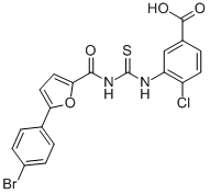 3-[[[[[5-(4-Bromophenyl)-2-furanyl ]carbonyl ]amino]thioxomethyl ]amino]-4-chloro-benzoic acid Structure,532423-05-5Structure