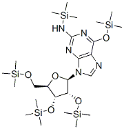 9H-purin-2-amine,n-(trimethylsilyl)-6-[(trimethylsilyl)oxy]-9-[2,3,5-tris-o-(trimethylsilyl)-beta-d-ribofuranosyl ]- Structure,53294-38-5Structure