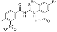 3,5-Dibromo-2-[[[(4-methyl-3-nitrobenzoyl)amino]thioxomethyl ]amino]-benzoic acid Structure,532943-48-9Structure