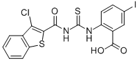 2-[[[[(3-Chlorobenzo[b]thien-2-yl)carbonyl ]amino]thioxomethyl ]amino]-5-iodo-benzoic acid Structure,532944-80-2Structure