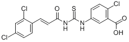 2-Chloro-5-[[[[3-(2,4-dichlorophenyl)-1-oxo-2-propenyl ]amino]thioxomethyl ]amino]-benzoic acid Structure,532947-57-2Structure