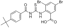 3,5-Dibromo-2-[[[[4-(1,1-dimethylethyl)benzoyl ]amino]thioxomethyl ]amino]-benzoic acid Structure,532950-73-5Structure