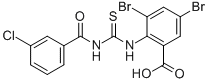 3,5-Dibromo-2-[[[(3-chlorobenzoyl)amino]thioxomethyl ]amino]-benzoic acid Structure,532951-41-0Structure