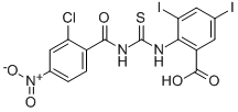 2-[[[(2-Chloro-4-nitrobenzoyl)amino]thioxomethyl ]amino]-3,5-diiodo-benzoic acid Structure,532953-29-0Structure