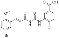 3-[[[[3-(5-Bromo-2-methoxyphenyl)-1-oxo-2-propenyl ]amino]thioxomethyl ]amino]-4-chloro-benzoic acid Structure,532978-58-8Structure