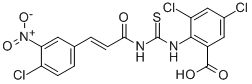 3,5-Dichloro-2-[[[[3-(4-chloro-3-nitrophenyl)-1-oxo-2-propenyl ]amino]thioxomethyl ]amino]-benzoic acid Structure,532981-86-5Structure