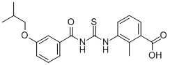 2-Methyl-3-[[[[3-(2-methylpropoxy)benzoyl ]amino]thioxomethyl ]amino]-benzoic acid Structure,532982-00-6Structure