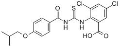 3,5-Dichloro-2-[[[[4-(2-methylpropoxy)benzoyl ]amino]thioxomethyl ]amino]-benzoic acid Structure,533919-33-4Structure