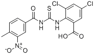 3,5-Dichloro-2-[[[(4-methyl-3-nitrobenzoyl)amino]thioxomethyl ]amino]-benzoic acid Structure,533919-58-3Structure