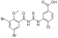 4-Chloro-3-[[[(3,5-dibromo-2-methoxybenzoyl)amino]thioxomethyl ]amino]-benzoic acid Structure,535942-95-1Structure