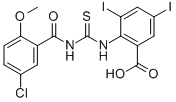 2-[[[(5-Chloro-2-methoxybenzoyl)amino]thioxomethyl ]amino]-3,5-diiodo-benzoic acid Structure,535947-59-2Structure