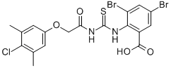 3,5-Dibromo-2-[[[[(4-chloro-3,5-dimethylphenoxy)acetyl ]amino]thioxomethyl ]amino]-benzoic acid Structure,535948-74-4Structure