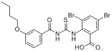 3,5-Dibromo-2-[[[(3-butoxybenzoyl)amino]thioxomethyl ]amino]-benzoic acid Structure,535955-20-5Structure