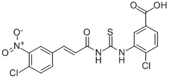 4-Chloro-3-[[[[3-(4-chloro-3-nitrophenyl)-1-oxo-2-propenyl ]amino]thioxomethyl ]amino]-benzoic acid Structure,535963-92-9Structure