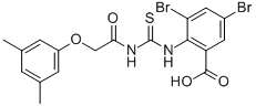 3,5-Dibromo-2-[[[[(3,5-dimethylphenoxy)acetyl ]amino]thioxomethyl ]amino]-benzoic acid Structure,535976-94-4Structure