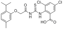 Benzoic acid,3,5-dichloro-2-[[[[[5-methyl-2-(1-methylethyl)phenoxy]acetyl ]amino]thioxomethyl ]amino] Structure,535978-52-0Structure