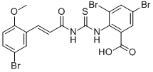 3,5-Dibromo-2-[[[[3-(5-bromo-2-methoxyphenyl)-1-oxo-2-propenyl ]amino]thioxomethyl ]amino]-benzoic acid Structure,535980-07-5Structure