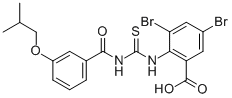 3,5-Dibromo-2-[[[[3-(2-methylpropoxy)benzoyl ]amino]thioxomethyl ]amino]-benzoic acid Structure,535980-55-3Structure