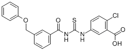 2-Chloro-5-[[[[3-(phenoxymethyl)benzoyl ]amino]thioxomethyl ]amino]-benzoic acid Structure,536978-16-2Structure