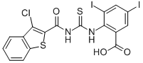 2-[[[[(3-Chlorobenzo[b]thien-2-yl)carbonyl ]amino]thioxomethyl ]amino]-3,5-diiodo-benzoic acid Structure,536980-32-2Structure