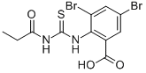 3,5-Dibromo-2-[[[(1-oxopropyl)amino]thioxomethyl ]amino]-benzoic acid Structure,536980-36-6Structure