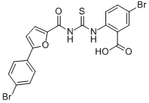 5-Bromo-2-[[[[[5-(4-bromophenyl)-2-furanyl]carbonyl]amino]thioxomethyl]amino]-benzoic acid Structure,536981-26-7Structure