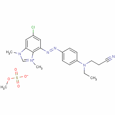 6-Chloro-4-[[4-[(2-cyanoethyl)ethylamino]phenyl]azo]-1,3-dimethyl-1h-benzimidazolium methyl sulphate Structure,53792-62-4Structure