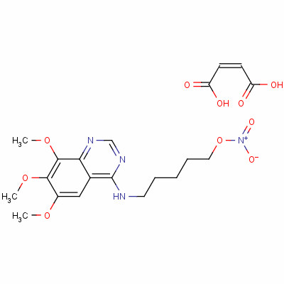 5-[(6,7,8-Trimethoxyquinazolin-4-yl)amino]pentyl nitrate, maleate Structure,54567-65-6Structure