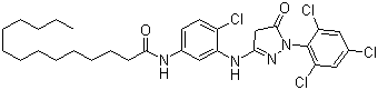 N-(4-Chloro-3-((4,5-dihydro-5-oxo-1-(2,4,6-trichlorophenyl)-1H-pyrazol-3-yl)amino)phenyl)myristamide Structure,54636-84-9Structure