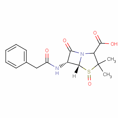 [4S-(4alpha,5beta,6alpha)]-3,3-dimethyl-7-oxo-6-(phenylacetamido)-4-thia-1-azabicyclo[3.2.0]heptane-2-carboxylic acid 4-oxide Structure,54773-98-7Structure