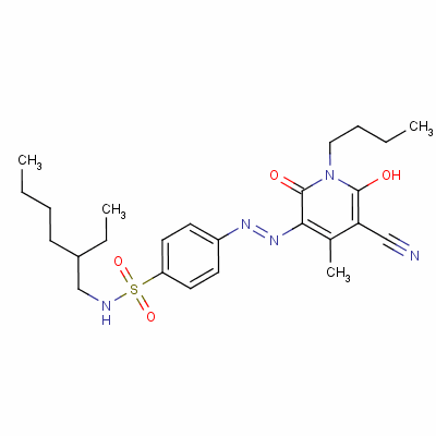 4-[(1-Butyl-5-cyano-1,2-dihydro-6-hydroxy-4-methyl-2-oxo-3-pyridyl)azo]-n-(2-ethylhexyl)benzenesulphonamide Structure,54805-02-6Structure