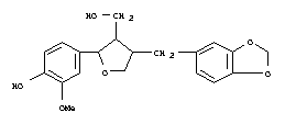 Tetrahydro-4-(1,3-benzodioxol-5-ylmethyl)-2-(4-hydroxy-3-methoxyphenyl)-3-furanmethanol Structure,54854-91-0Structure