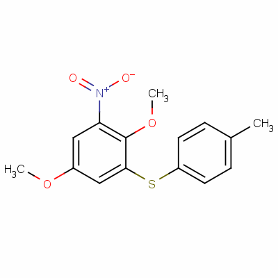 1,4-Dimethoxy-6-nitro-2-(p-tolylthio)benzene Structure,55034-13-4Structure