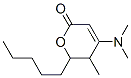 4-(Dimethylamino)-5,6-dihydro-5-methyl-6-pentyl-2h-pyran-2-one Structure,55045-06-2Structure