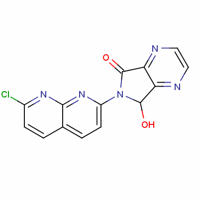 6-(7-Chloro-1,8-naphthyridin-2-yl)-6,7-dihydro-7-hydroxy-5h-pyrrolo[3,4-b]pyrazin-5-one Structure,55112-92-0Structure