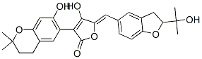 3-(3,4-Dihydro-7-hydroxy-2,2-dimethyl-2h-1-benzopyran-6-yl)-5-[(z)-[2,3-dihydro-2-(1-hydroxy-1-methylethyl)benzofuran-5-yl ]methylene]-4-hydroxy-2(5h)-furanone Structure,55215-39-9Structure