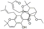 4-[6-Ethoxy-3a,4,5,6,6a,7-hexahydro-8-hydroxy-3,3,11,11-tetramethyl-13-(3-methyl-2-butenyl)-7,15-dioxo-1,5-methano-3h,11h-furo[3,4-g]pyrano[3,2-b]xanthen-1-yl ]-2-methyl-2-butenal Structure,55221-73-3Structure