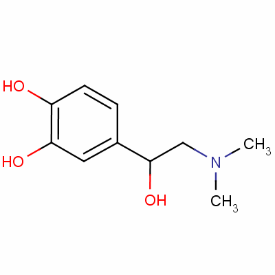 4-(2-Dimethylamino-1-hydroxyethyl)benzene-1,2-diol Structure,554-99-4Structure