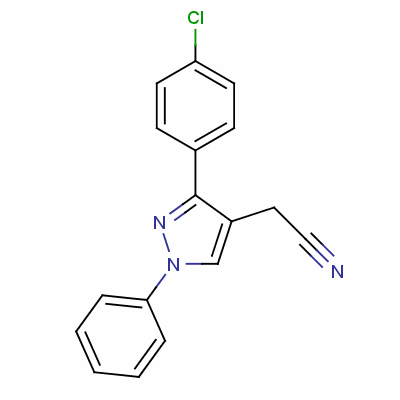 3-(4-Chlorophenyl)-1-phenyl-1h-pyrazole-4-acetonitrile Structure,55432-07-0Structure