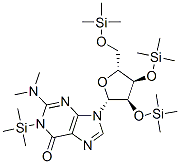 N,n-dimethyl-1-trimethylsilyl-2’-o,3’-o,5’-o-tris(trimethylsilyl)guanosine Structure,55556-84-8Structure