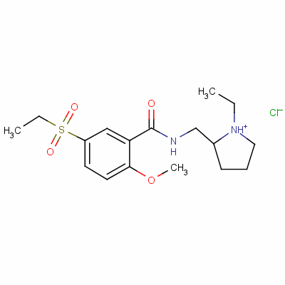 N-[(1-ethyl-2-pyrrolidinyl)methyl ]-5-(ethylsulphonyl)-2-methoxybenzamide hydrochloride Structure,55619-22-2Structure