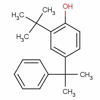 2-(1,1-Dimethylethyl)-4-(1-methyl-1-phenylethyl)phenol Structure,56187-92-9Structure