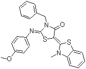 3-Benzyl-2-(4-methoxyphenylimino)-5-(3-methylbenzo[d]thiazol-2(3h)-ylidene)thiazolidin-4-one Structure,562825-00-7Structure