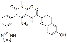 2H-1-benzopyran-2-carboxamide, n-[6-amino-1,2,3,4-tetrahydro-3-methyl-2,4-dioxo-1-[3-(1h-tetrazol-5-yl)phenyl]-5-pyrimidinyl]-3,4-dihydro-6-hydroxy- Structure,566921-68-4Structure