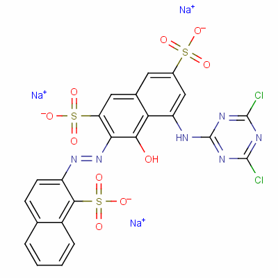 Trisodium 5-[(4,6-Dichloro-1,3,5-Triazin-2-Yl)Amino]-4-Hydroxy-3-[(1-Sulphonato-2-Naphthyl)Azo]Naphthalene-2,7-Disulphonate Structure,57583-69-4Structure