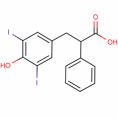 3-(4-Hydroxy-3,5-diiodophenyl)-2-phenylpropanoic acid Structure,577-91-3Structure