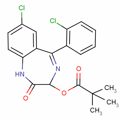 7-Chloro-5-(2-chlorophenyl)-2,3-dihydro-2-oxo-1h-1,4-benzodiazepin-3-yl pivalate Structure,57773-81-6Structure