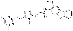 Acetamide, 2-[[5-[[(4,6-dimethyl-2-pyrimidinyl)thio]methyl]-4-ethyl-4h-1,2,4-triazol-3-yl]thio]-n-(2-methoxy-3-dibenzofuranyl)-(9ci) Structure,577998-44-8Structure