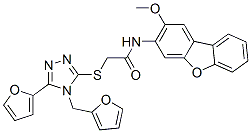 Acetamide, 2-[[5-(2-furanyl)-4-(2-furanylmethyl)-4h-1,2,4-triazol-3-yl]thio]-n-(2-methoxy-3-dibenzofuranyl)-(9ci) Structure,578000-28-9Structure